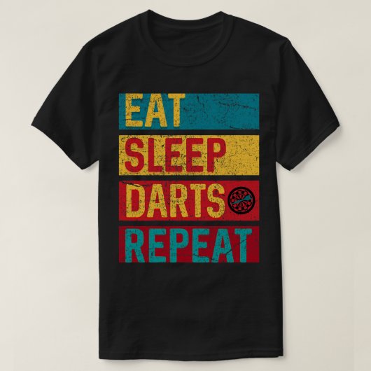 Eat Sleep Darts Herhalen T-shirt (Design voorkant)