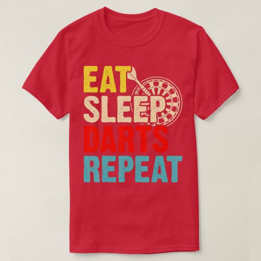 Eat Sleep Darts Herhalen T-shirt (Design voorkant)
