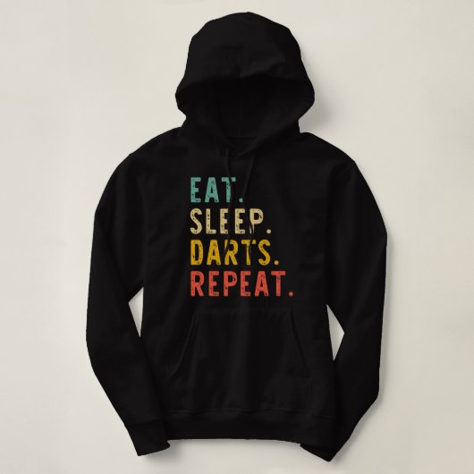 Eat Sleep Darts Player Team Lover Retro  Hoodie (Design voorkant)
