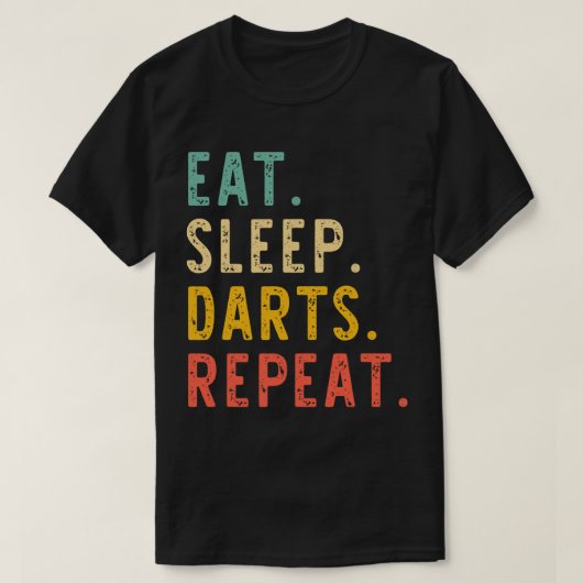 Eat Sleep Darts Player Team Lover Retro T-shirt (Design voorkant)