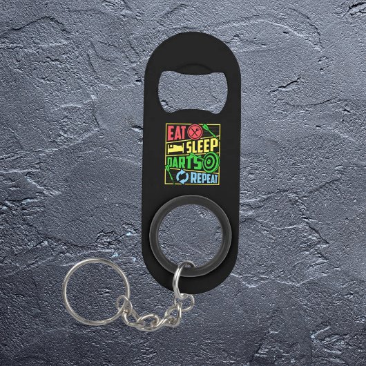 Eat Sleep Darts Repeat - Dartspeler Mini Flessenopener