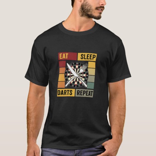 Eat Sleep Darts Repeat Gifts for Dart Player Men T-shirt (Voorkant)