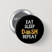 Eat Sleep Dash Herhaal Video Game Geometrie Dash G Ronde Button 5,7 Cm (Voorkant /achterkant)