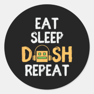 Eat Sleep Dash Herhaal Video Game Geometrie Dash G Ronde Sticker