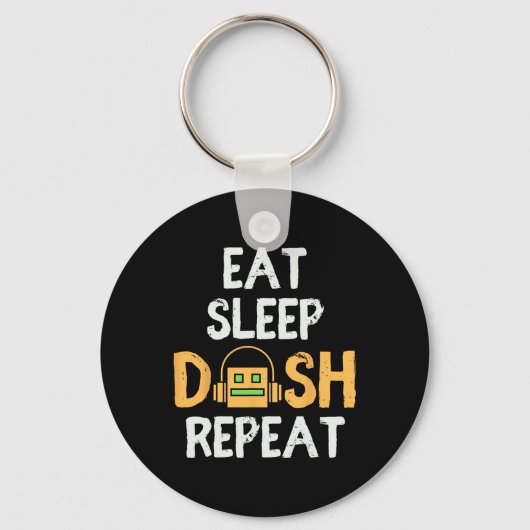 Eat Sleep Dash Herhaal Video Game Geometrie Dash G Sleutelhanger (Voorkant)