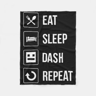Eat Sleep Dash Herhaal videogame Geometrie Video G Fleece Deken