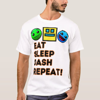 Eat Sleep Dash Herhaal videogame Geometrie Video G T-shirt