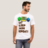 Eat Sleep Dash Herhaal videogame Geometrie Video G T-shirt (Voorkant volledig)