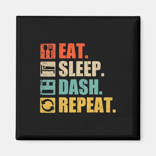 Eat Sleep Dash Herhaal videogame Magneet (Voorkant)