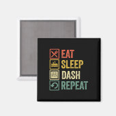 Eat Sleep Dash Repeat Video Game Geometry Video Ga Magneet (Voorkant / Achterkant)