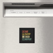 Eat Sleep Dash Repeat Video Game Geometry Video Ga Magneet (Insitu (Vaatwasser))