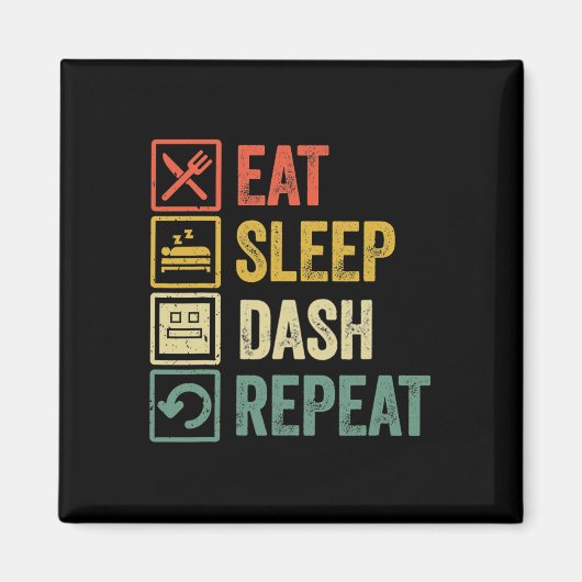 Eat Sleep Dash Repeat Video Game Geometry Video Ga Magneet (Voorkant)