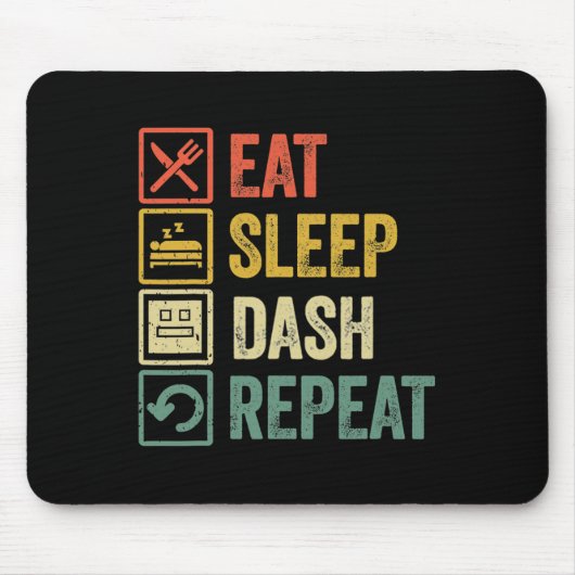 Eat Sleep Dash Repeat Video Game Geometry Video Ga Muismat (Voorkant)