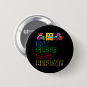 Eat Sleep Dash Repeat Video Game Geometry Video Ga Ronde Button 5,7 Cm (Voorkant /achterkant)