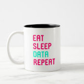 Eat Sleep Data Wiskunde Science Geek Tweekleurige Koffiemok (Links)