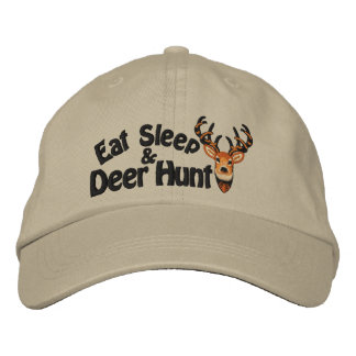 Eat Sleep Deer Hunt White Tail Embroidery Geborduurde Pet