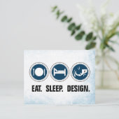 Eat Sleep Design Briefkaart (Staand voorkant)