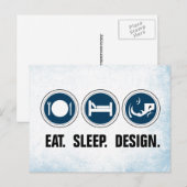Eat Sleep Design Briefkaart (Voorkant / Achterkant)