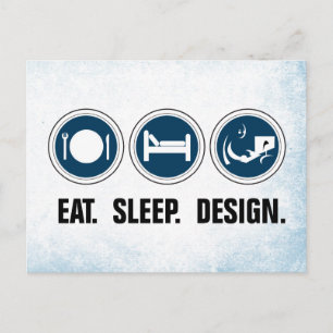 Eat Sleep Design Briefkaart