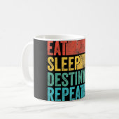 Eat Sleep Destiny Repareert Funny Gamer  Distr Koffiemok (Voorkant links)