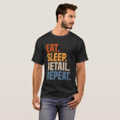 Eat Sleep Detail Herhaal autogegevens automatische T-shirt (Voorkant volledig)