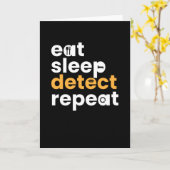 Eat Sleep Detect Herhalen Kaart (Gele Bloem)