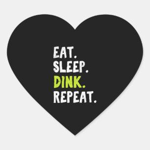Eat Sleep Dink Herhaal Funny Pickleball Pun Pickle Hart Sticker