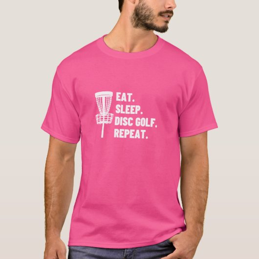 Eat Sleep Disc Golf Repeat Funny Disc Golf Player T-shirt (Voorkant)
