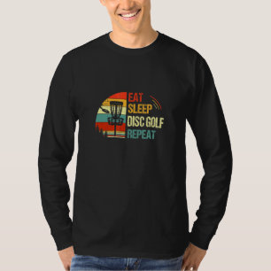 Eat Sleep Disk Golf Herhaal Sunset  Frisbee T-shirt