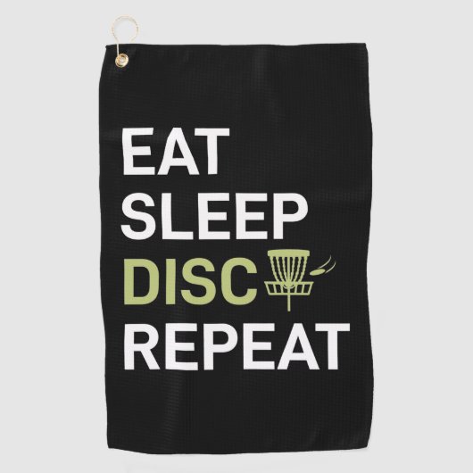 Eat Sleep Disk Golf Repair Golfhanddoek (Voorkant)