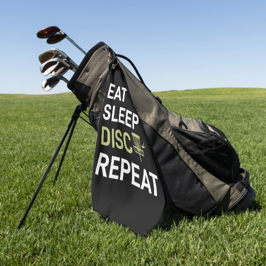 Eat Sleep Disk Golf Repair Golfhanddoek (Groen)