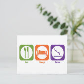 Eat Sleep Dive Briefkaart (Staand voorkant)