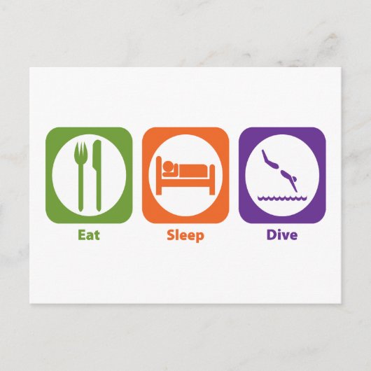 Eat Sleep Dive Briefkaart (Voorkant)