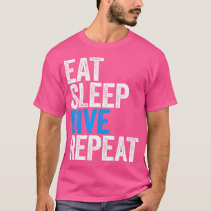 Eat Sleep Dive Herhaal Duiken Gif T-shirt