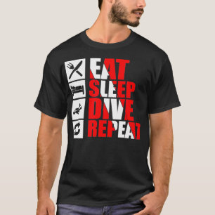 Eat Sleep Dive Herhaal Funny Diving T-shirt