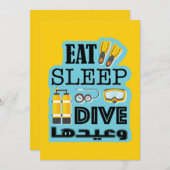 Eat Sleep Dive Herhalen Feestdagenkaart (Voorkant / Achterkant)