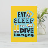 Eat Sleep Dive Herhalen Feestdagenkaart (Staand voorkant)