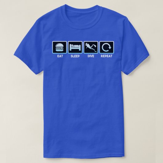 Eat Sleep Dive Herhalen T-shirt (Design voorkant)
