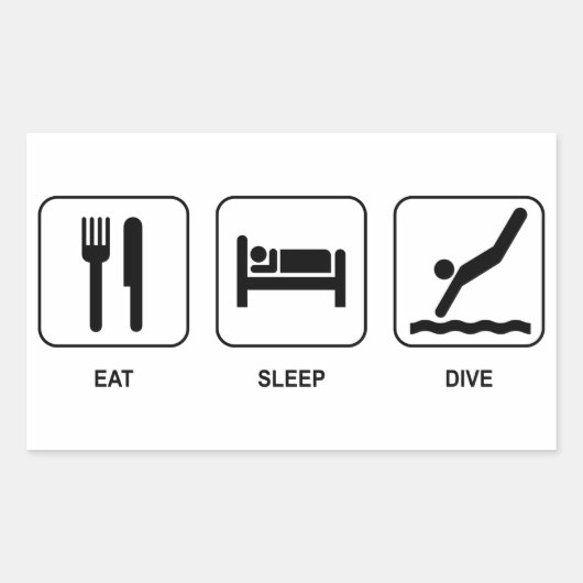 Eat Sleep Dive Rechthoekige Sticker (Voorkant)