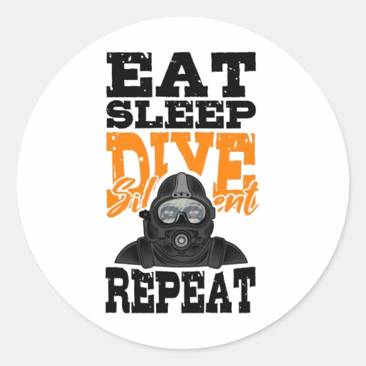 Eat Sleep Dive Silent Technical Divers Reademing Ronde Sticker (Voorkant)