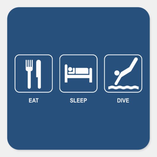 Eat Sleep Dive Sticker (Voorkant)