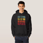 Eat Sleep Diving Herhalen Hoodie (Voorkant volledig)