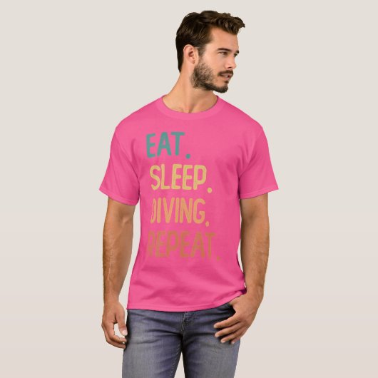 Eat Sleep Diving Herhalen T-shirt (Voorkant volledig)