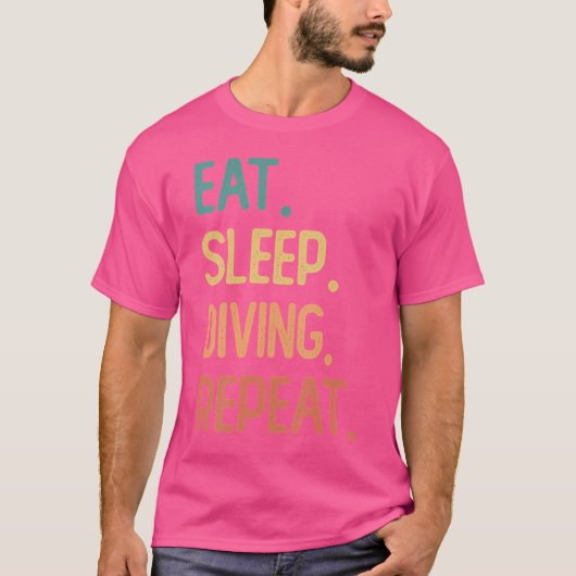 Eat Sleep Diving Herhalen T-shirt (Voorkant)
