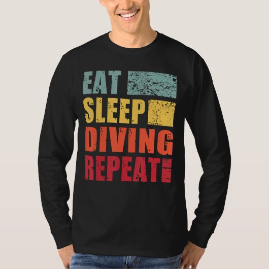 Eat Sleep Diving Herhalen T-shirt (Voorkant)