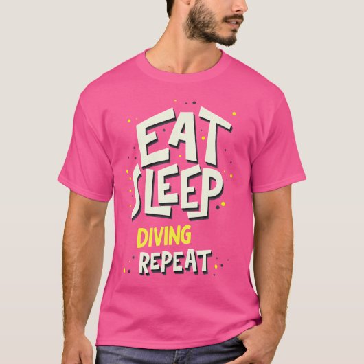 Eat Sleep Diving Repeat Diver T-shirt (Voorkant)