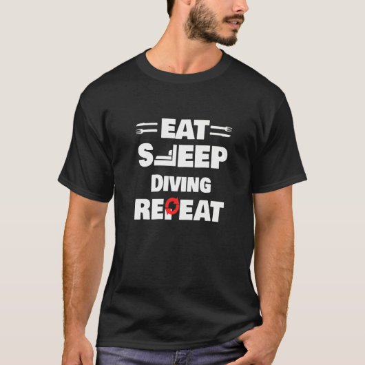 Eat Sleep Diving Repeat Diver T-shirt (Voorkant)