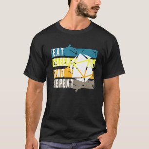 Eat Sleep Dnd Herhaal Dice Rpg Nerd Roleplay Gam T-shirt