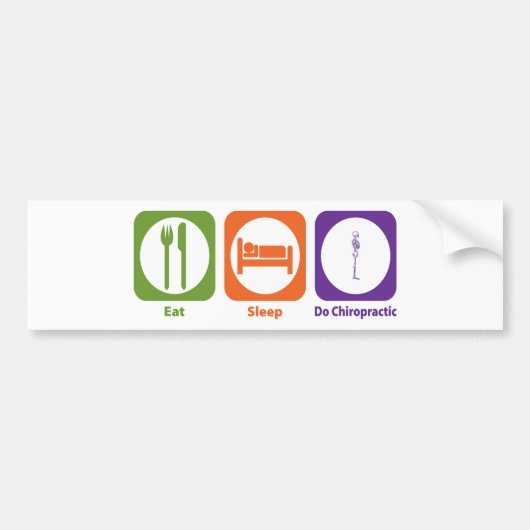Eat Sleep Do Chiropractic Bumpersticker (Voorkant)