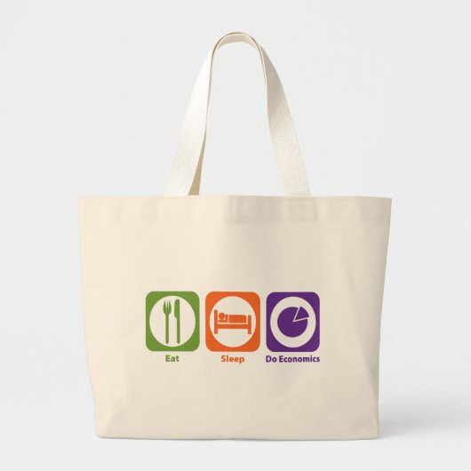 Eat Sleep Do Economics Grote Tote Bag (Voorkant)